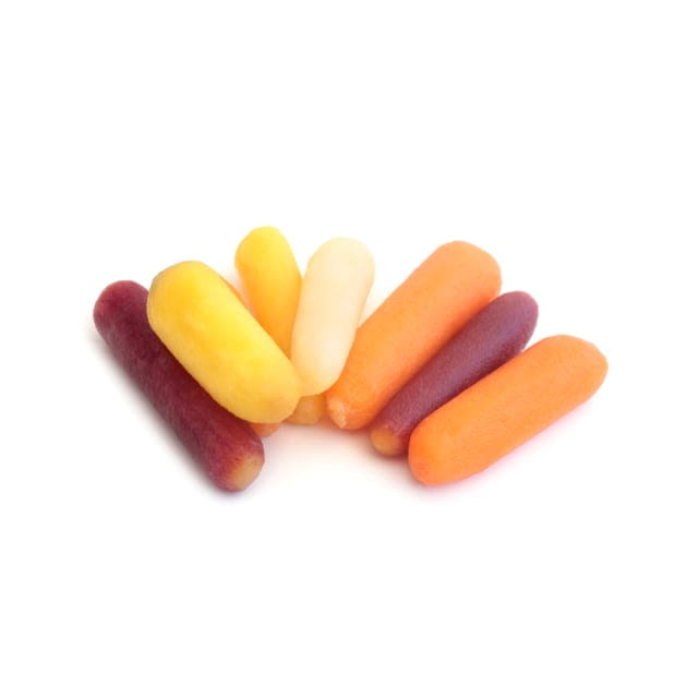 Hand peeled rainbow carrot