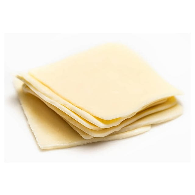 Sliced American white cheese