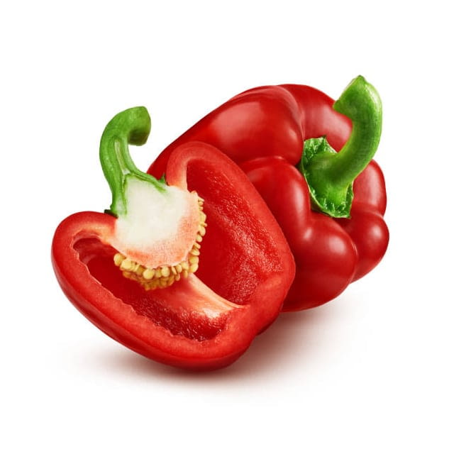 Halved peppers