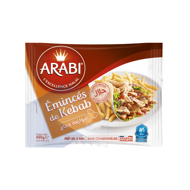 Emincé de poulet kebab mariné halal surgelé