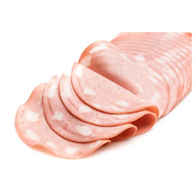 Sliced mortadella