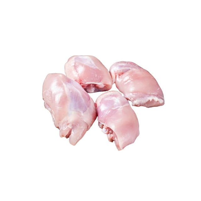 Halal hand slaughtered boneless skinless chicken leg meat