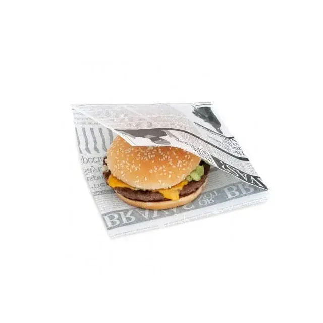 Sachet en papier ingraissable burger et hotdog 14X7X22cm