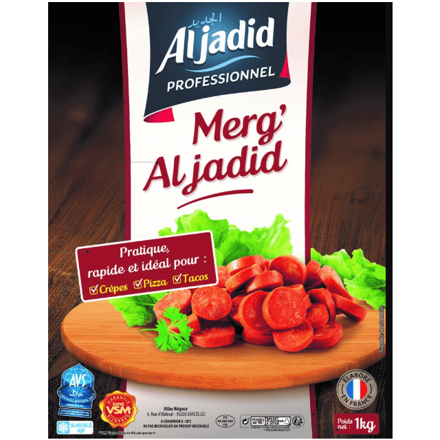 Merguez prédécoupée Al jadid  halal AVS surgelé
