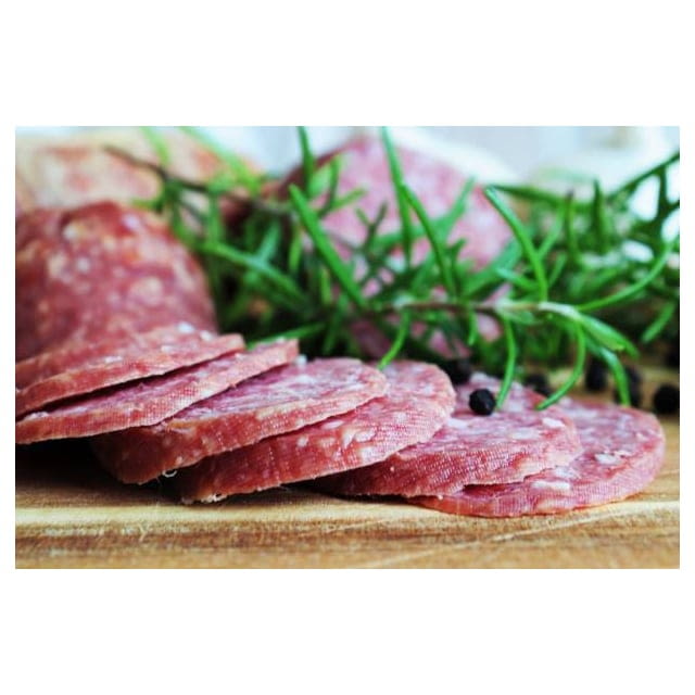 Sliced danish salami