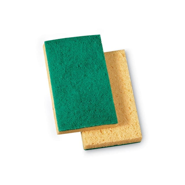 Green medium duty scrubbing sponge yellow pad 3.3"X5.9" Victoria bay