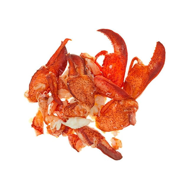 Frozen lobster meat claw cooked and knuckles broken