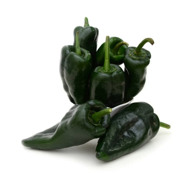 Poblano pasilla peppers