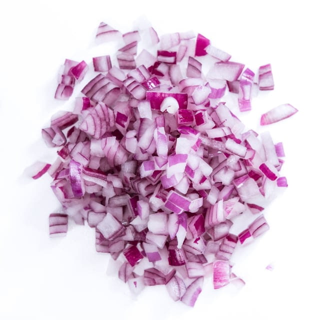 Diced red onions