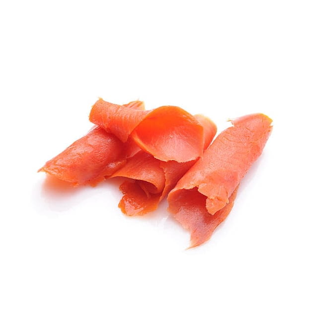 Sliced smoked salmon