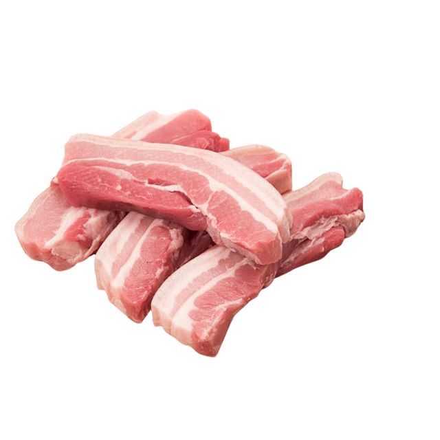 Poitrine de porc désossé et sans couenne roulée surgelé