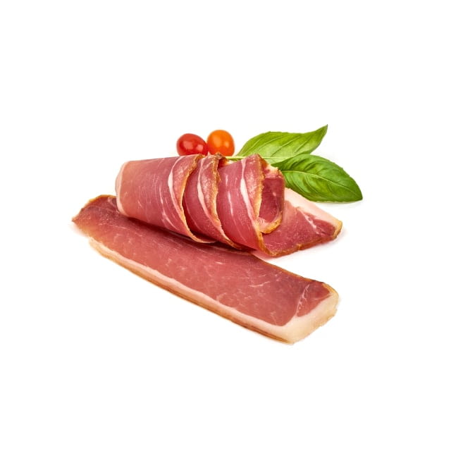 Sliced serrano ham