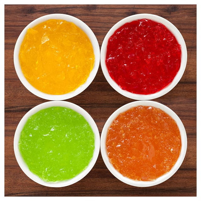 Frozen red/green/yellow tobiko