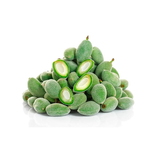 Fresh green almonds