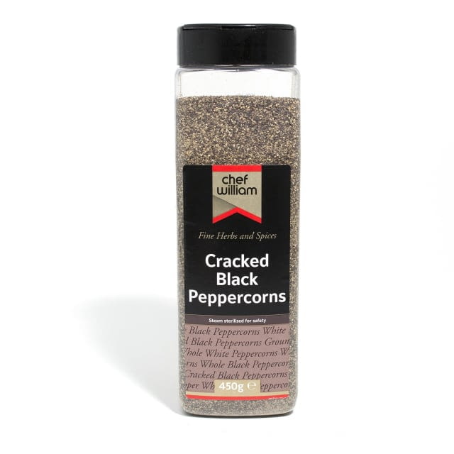 Cracked black peppercorns