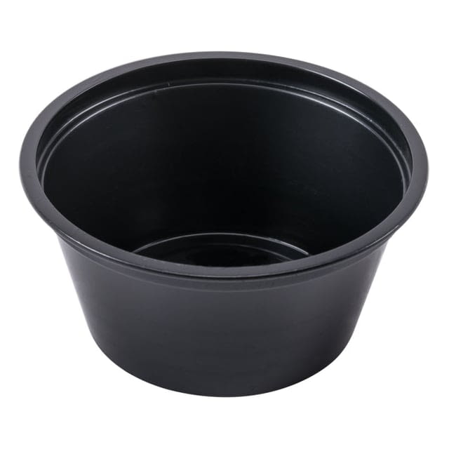 Black plastic souffle cup Solo 2 oz