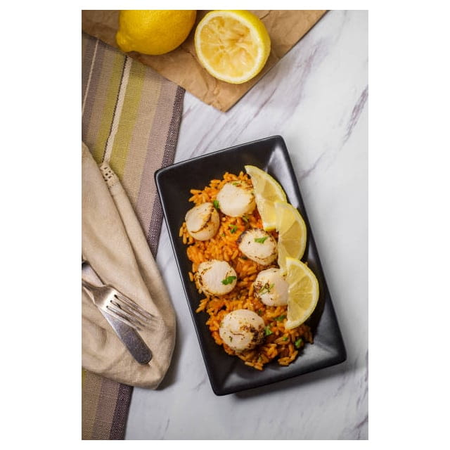 Wild bay scallops processed